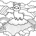 Baby Alpaca Coloring Page
