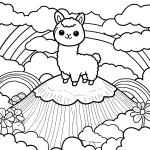 Baby Alpaca Coloring Page