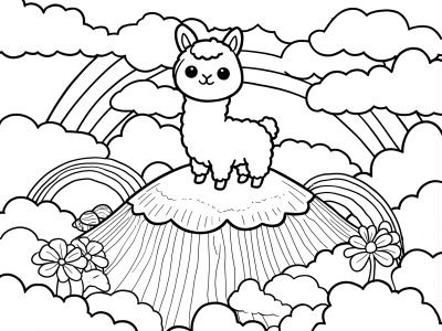 Baby Alpaca Coloring Page coloring page