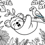 Baby Koala Hanging Coloring Page