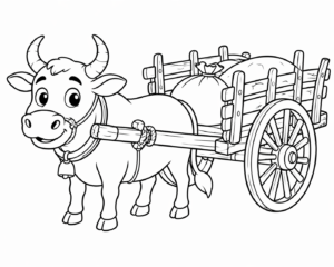 Bullock Cart Coloring Page coloring page
