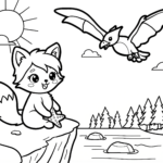 Cute Girl Fox Coloring Page