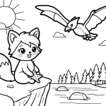 Cute Girl Fox Coloring Page