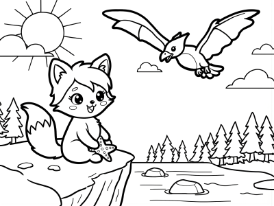 Cute Girl Fox Coloring Page coloring page