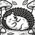 Cute Hedgehog Sleeping Coloring Page