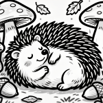 Cute Hedgehog Sleeping Coloring Page