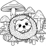 Cute Hedgehog Coloring Page