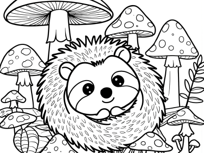 Cute Hedgehog Coloring Page coloring page